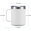 Customized 10oz With Handle  Thermos Coffee Mugs Reusable Stainless Steel Tumbler Double Wall  With Lid